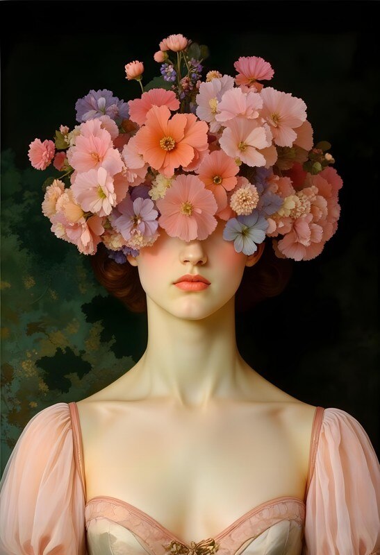 Surreal Flora: A Face Blooming with Creativity